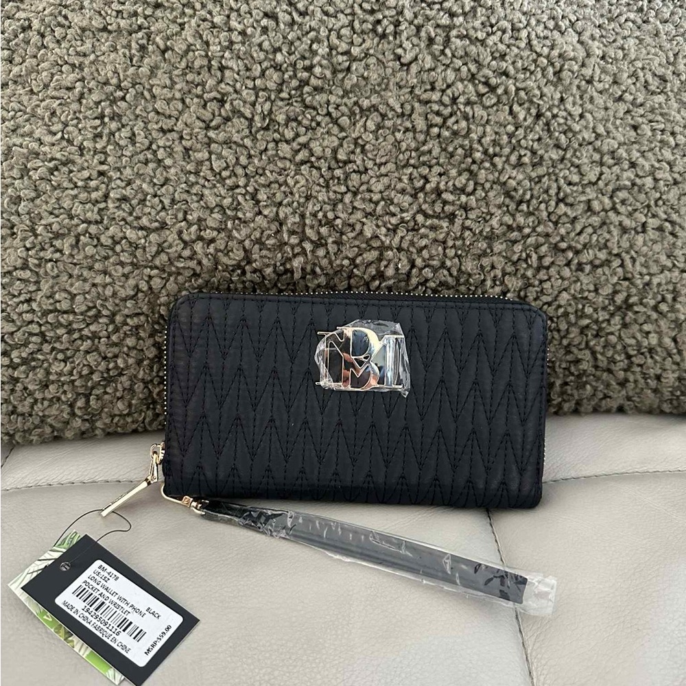 Badgley Mischka Black Quilted Wallet